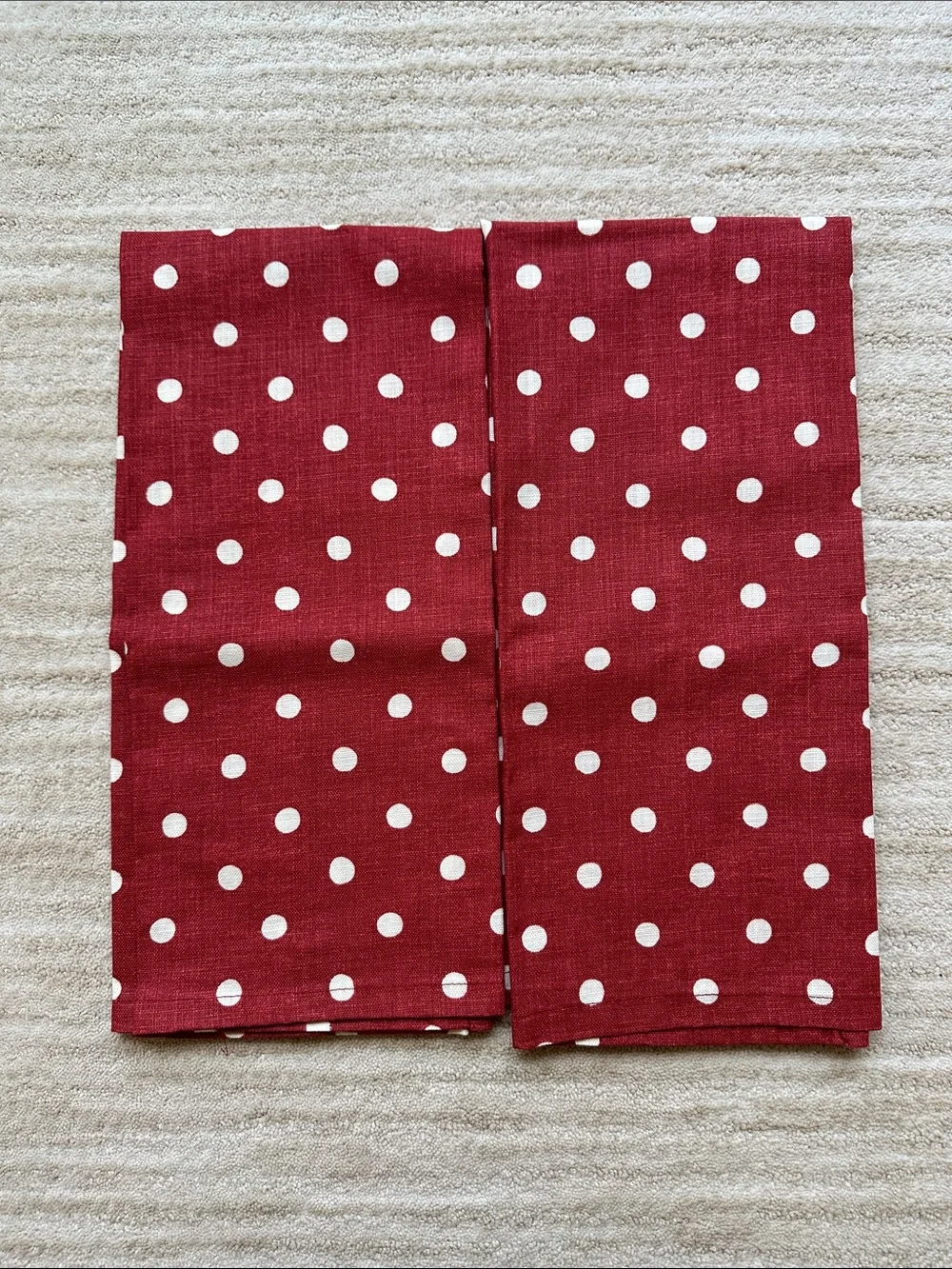 NWOT 2 Pottery Barn Dish Towels Red Polka Dot Americana Patriotic 20” x 30”